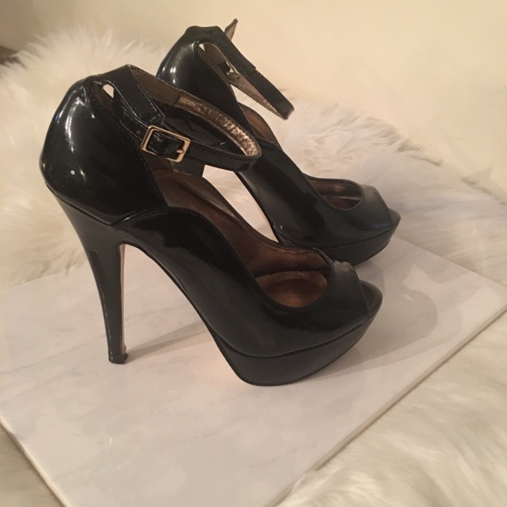 Madden Girl Black Open Toe Heels